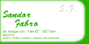 sandor fabro business card